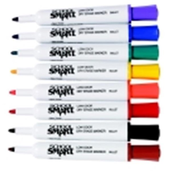 School Smart School Smart Low Odor Non-Toxic Dry Erase Marker - Assorted Color; Pack -8 1354270